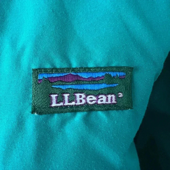 VTG LL Bean Warm Up Jacket Mens Teal Full Zip Fleece Lined Aztec Reversible Sz M - Picture 4 of 13
